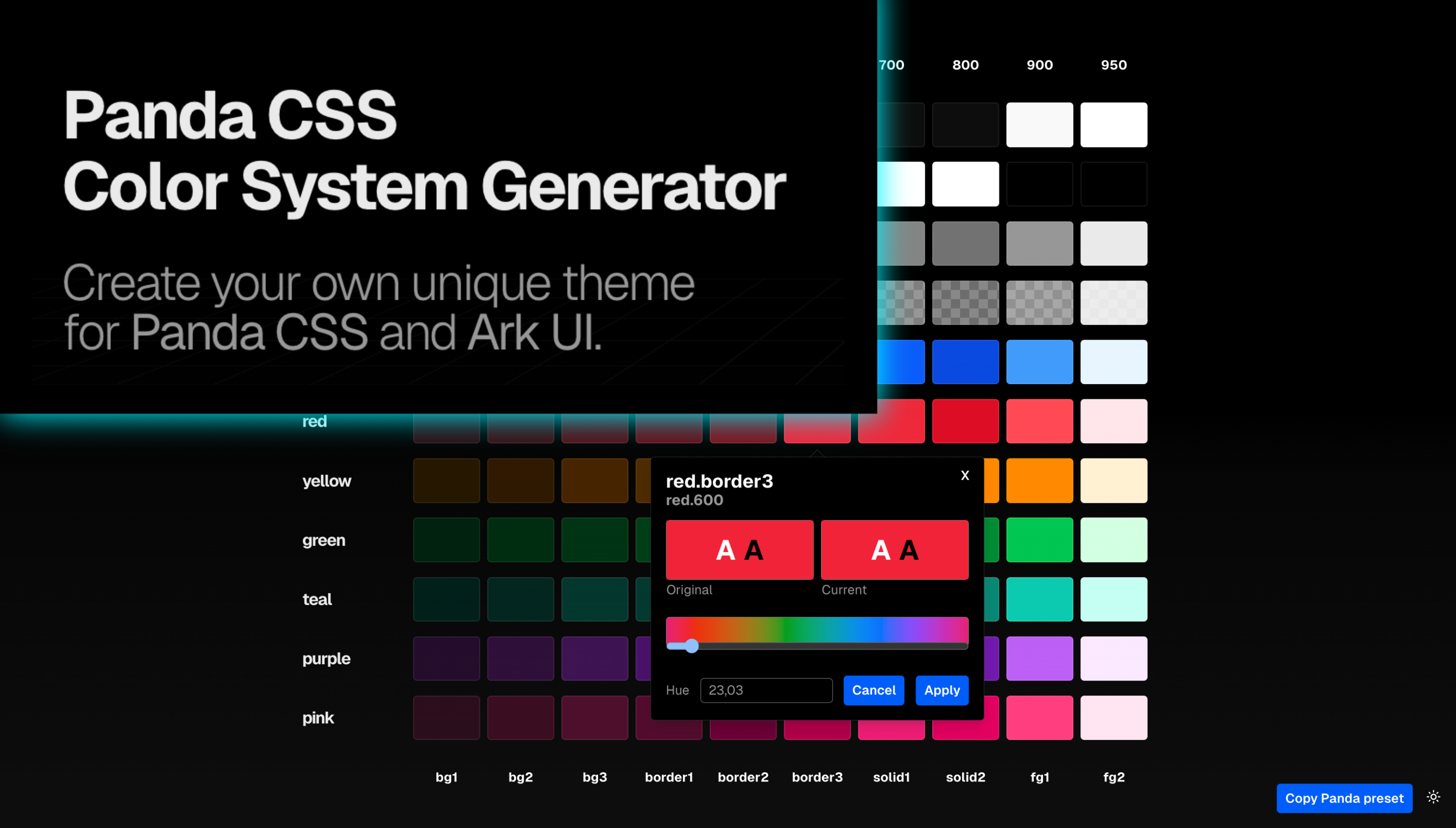 Panda CSS Theme Generator - Create a unique theme and Color System for ...